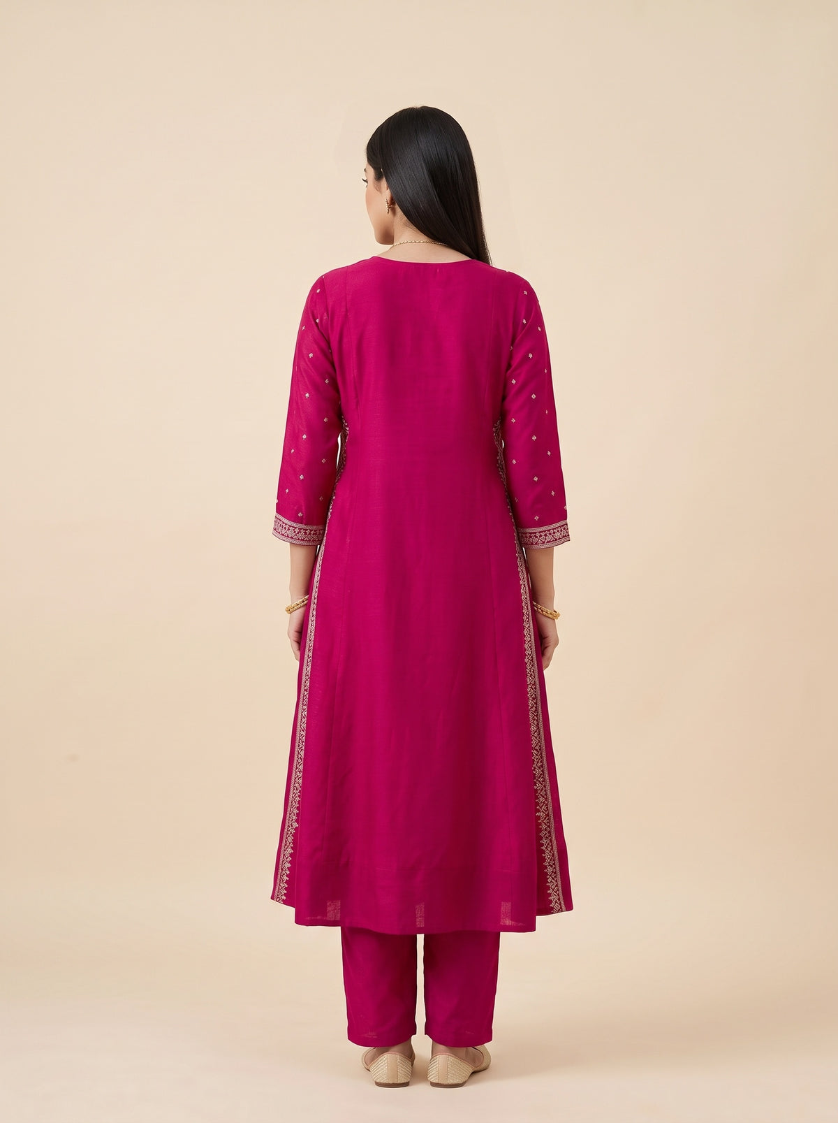 Rani Mahotsav Cotton Readymade Anarkali Kurta And Pant With Dupatta - back