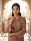 Cocoa Bloom Chikoo Crepe Readymade Suit - closeup