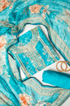 Effortless glamour Rama Organza Unstitched Salwar Suit With Chiffon Dupatta