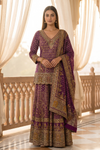 Maharani Magenta Crepe Readymade Gota Patti Sharara Set With Dupatta - hero