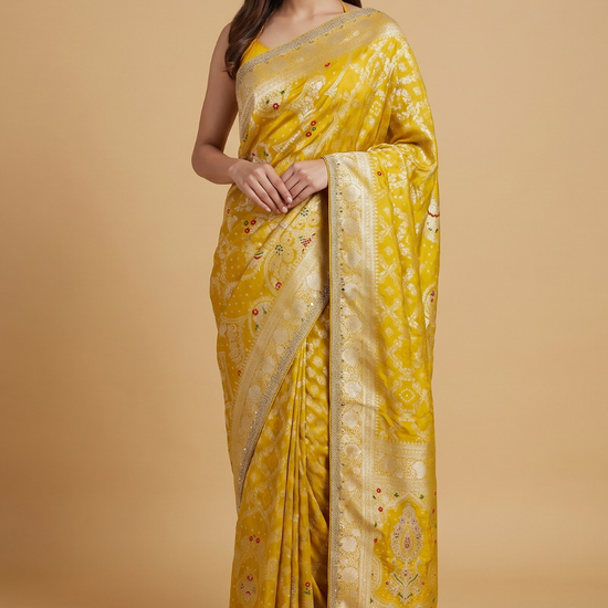 Mustard Loom Saree - Hero