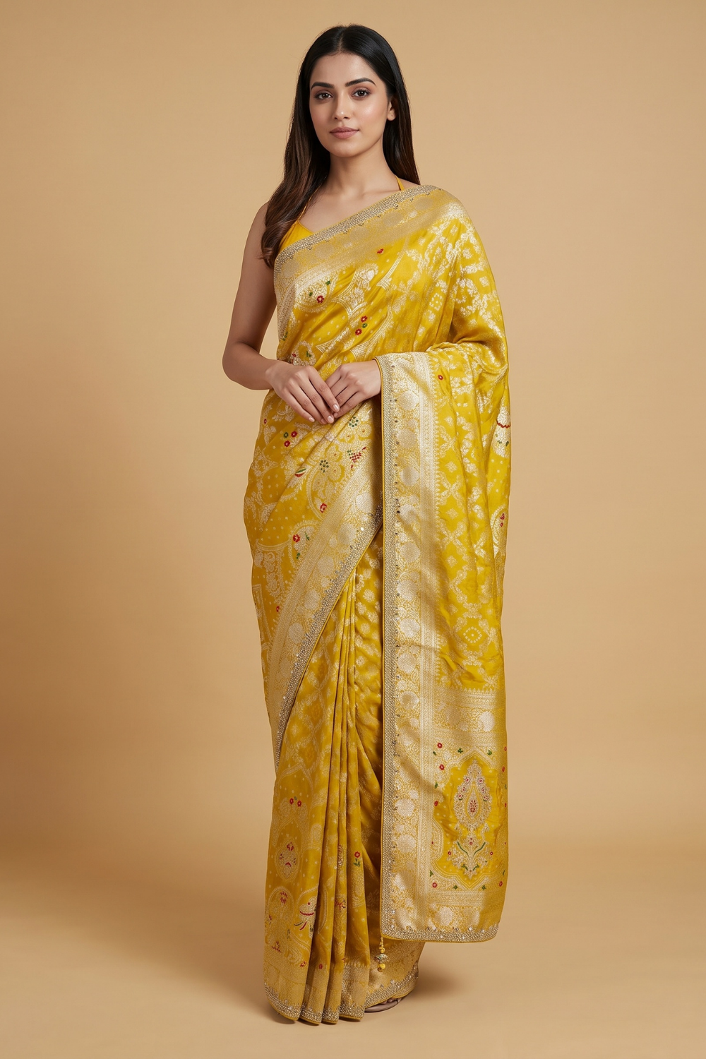 Mustard Loom Saree - Hero