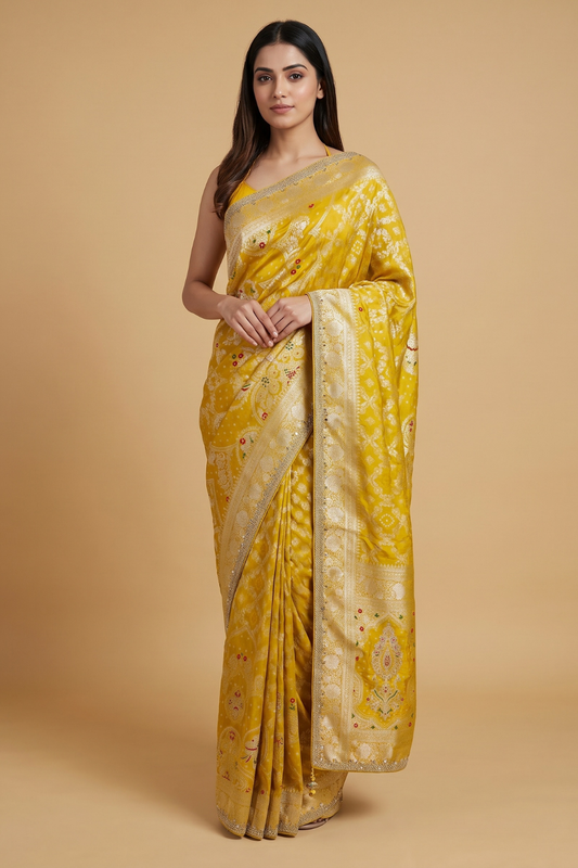 Mustard Loom Saree - Hero