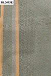 Mint Green Organza Floral Printed Saree - Blouse