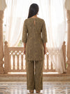 Quiet Luxe Grey Georgette Readymade Suit And Pant With Georgette Dupatta - back