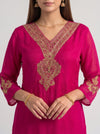 Rani Paisley Dola Readymade Suit And Pant With Printed Dupatta - closeup