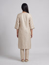 Monochrome Muse Tussar Shimmer Readymade Kurta And Pant With Tissue Dupatta - back