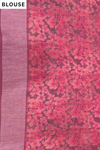 Garnet Cotton Floral Printed Saree - Blouse