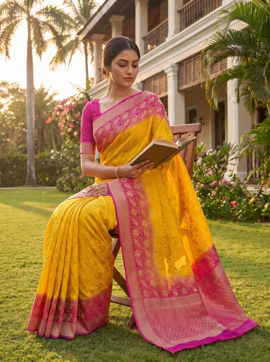 Mango Gold Rani Georgette Saree - Mood