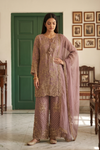 Rose Shimmer Gajari Readymade Kurta Set - hero