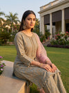 Misty Morning Sky Blue Georgette Readymade Suit And Pant With Georgette Dupatta - mood