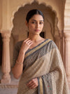 Tusser Cotton Embroidered Saree - Close Up