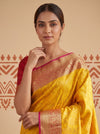 Mustard Loom Saree - Close Up