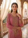 Blush Reverie Gajari Georgette Readymade Suit And Palazzo With Georgette Dupatta - closeup