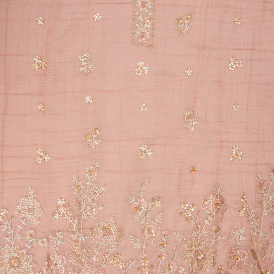 Peach Organza suit top embroidery