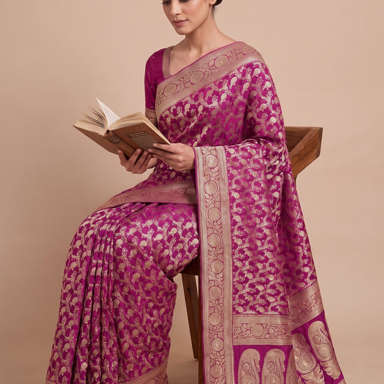 Magenta Loom Saree - Mood
