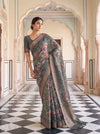 Mint Green Organza Floral Printed Saree - Mood