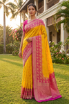 Mango Gold Rani Georgette Saree - Hero