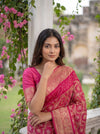 Rani Georgette Saree - Close Up