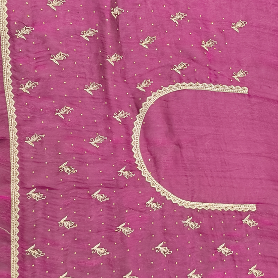 Wine Organza Saree - Blouse