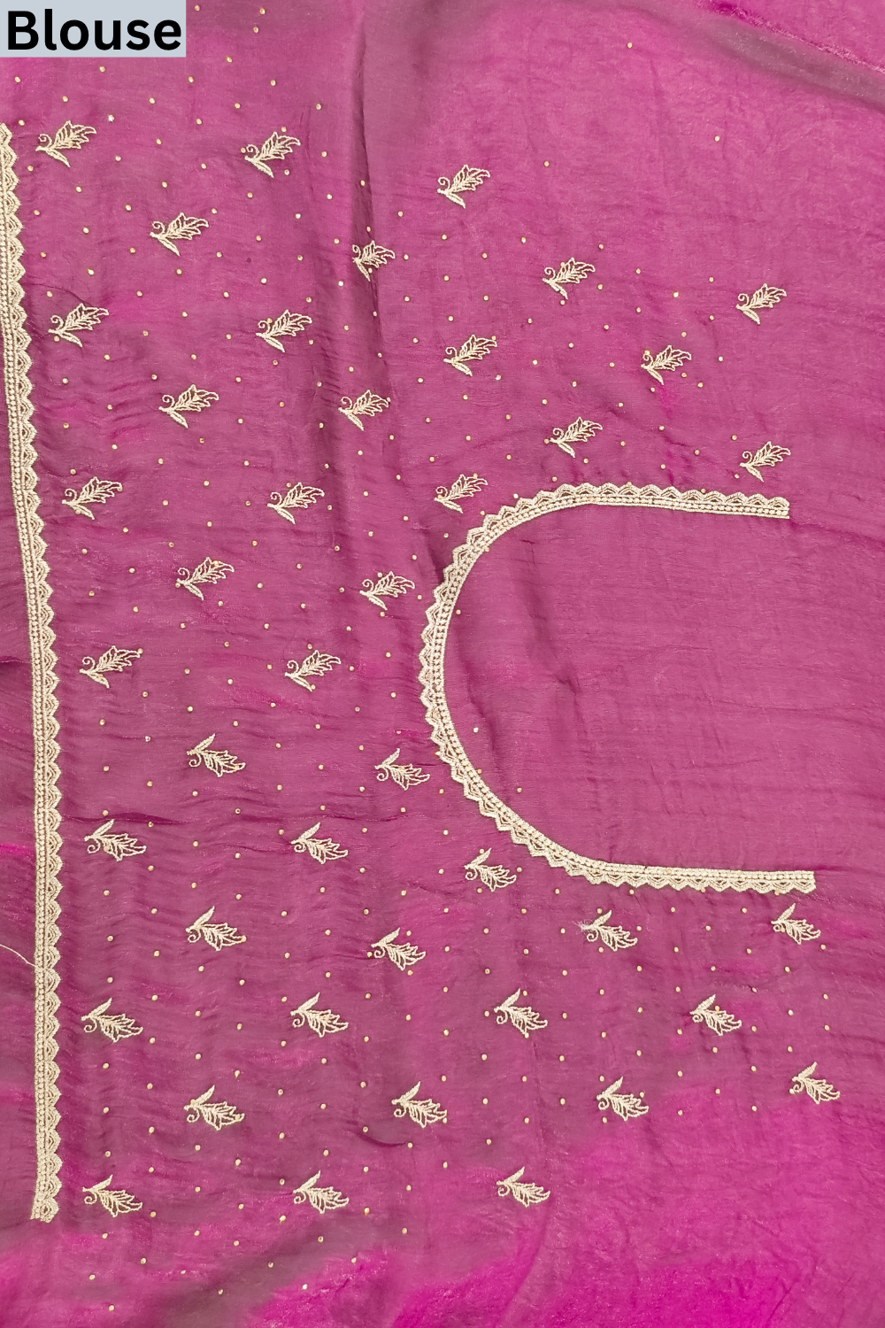 Wine Organza Saree - Blouse