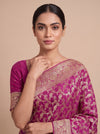 Magenta Loom Saree - Close Up