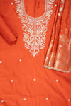 Rust Silk suit with silk dupatta
