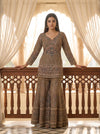 Heirloom Garden Pista Green Crepe Readymade Sharara Set - mood