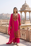 Rani Darbar Crepe Readymade Suit And Pant With Printed Dupatta - hero