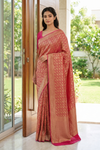 Dark Gajari Georgette Saree - Hero