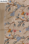 Tusser Chinon Floral Printed Saree - Blouse
