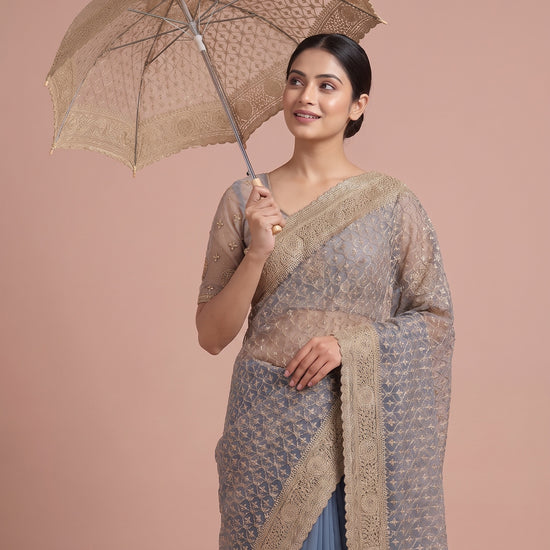 Peacock Net Saree - Mood