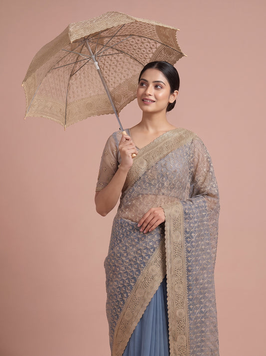 Peacock Net Saree - Mood