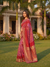Rani Red Georgette Saree - Side