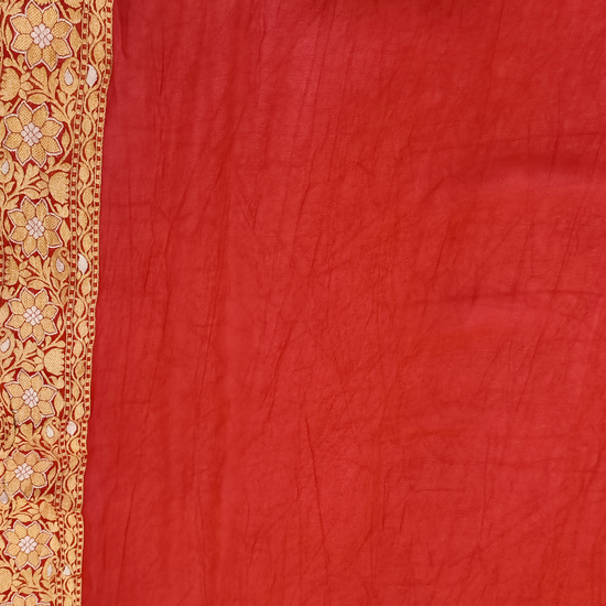 Rani Red Georgette Saree - Blouse