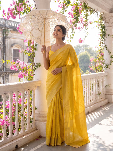 Mango Gold Pista Georgette Saree - Mood