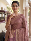 Mauve Khaddi Georgette Saree - Close Up