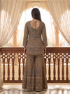 Heirloom Garden Pista Green Crepe Readymade Sharara Set - back