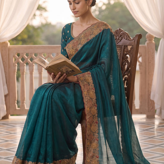Peacock Organza Saree - Mood