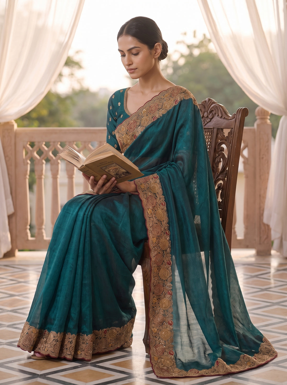 Peacock Organza Saree - Mood