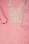 Pink Shimmer suit with chiffon dupatta