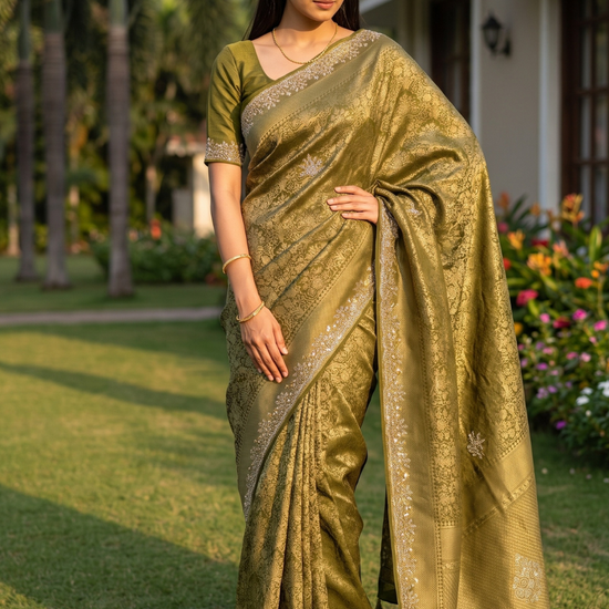 Mehndi Loom Saree - Hero