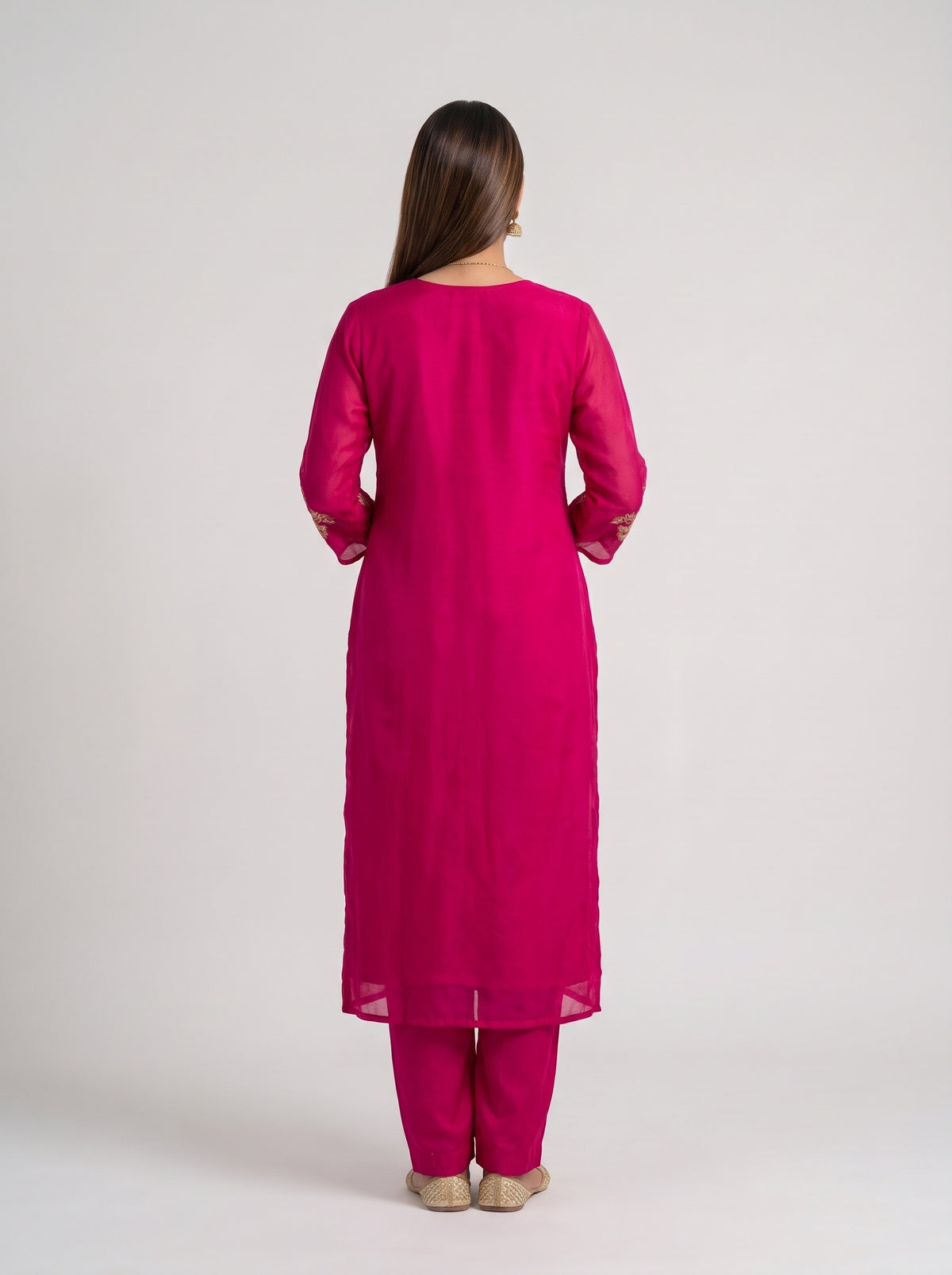 Rani Paisley Dola Readymade Suit And Pant With Printed Dupatta - back