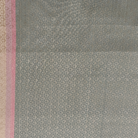 Mint Green Organza Floral Printed Saree - Blouse