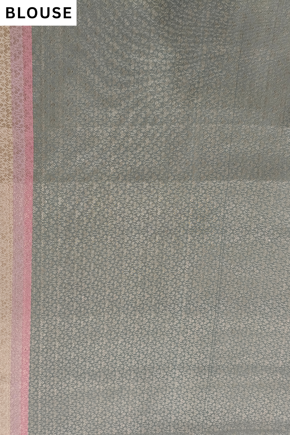 Mint Green Organza Floral Printed Saree - Blouse