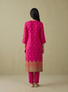 Rani Bahaar Pink Crepe Readymade Suit And Pant With Crepe Dupatta - back