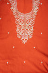 Rust Silk suit top embroidery
