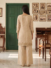 Ivory Whisper Tussar Crepe Readymade Suit - back