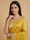 Mustard Loom Saree - Close Up