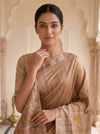 Mustard Cotton Thread Work Saree - Close Up